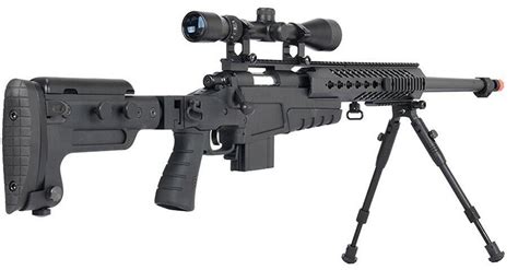 airsoft sniper rifle with scope and bipod